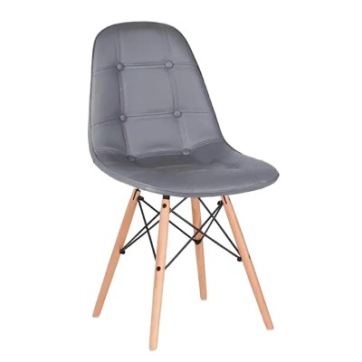 SILLA ESTILO NÃRDICO 45X53X79CM GRIS SERIE VISBY MOMI