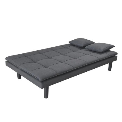 SOFÁ CAMA GRIS CON COJINES MOMI 180X79X91 CM