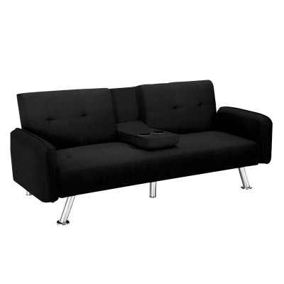 SOFA CAMA NEGRO 210X85X80CM MOMI