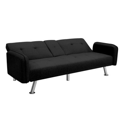 SOFA CAMA NEGRO 210X85X80CM MOMI