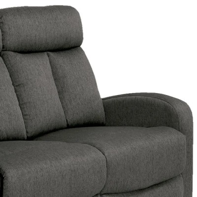 SOFÃ RELAX RECLINABLE 2 PLAZAS 128X95X180CM GRIS OSCURO MOMI