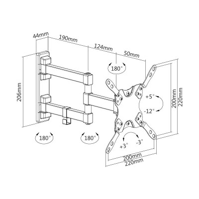 SOPORTE DE TELEVISION EXTENSIBLE 13-42" LARRYHOUSE