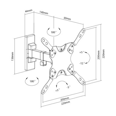 SOPORTE DE TELEVISION EXTENSIBLE 13-42" LARRYHOUSE