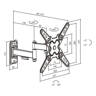 SOPORTE DE TELEVISION EXTENSIBLE 13-43" LARRYHOUSE