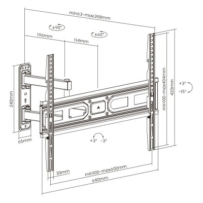 SOPORTE DE TELEVISION EXTENSIBLE 37-70" LARRYHOUSE