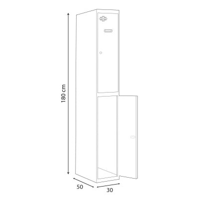 TAQUILLA METALICA 2 PUERTAS 1800X300X500MM AIRMEC