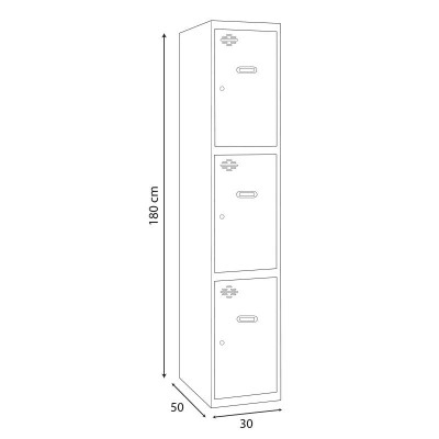 TAQUILLA METALICA 3 PUERTAS 1800X300X500MM AIRMEC