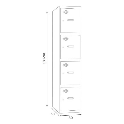 TAQUILLA METALICA 4 PUERTAS 1800X300X500MM AIRMEC