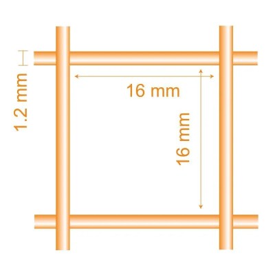 TELA METÁLICA GALV 16X16X1.2MM 1X25M DONNA GARDEN