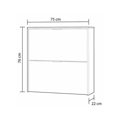 ZAPATERO 2P ABATIBLES 76X75X22CM BLANCO MOMI