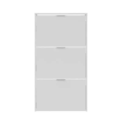 ZAPATERO 3P ABATIBLES 113X60X22CM BLANCO BRILLO MOMI