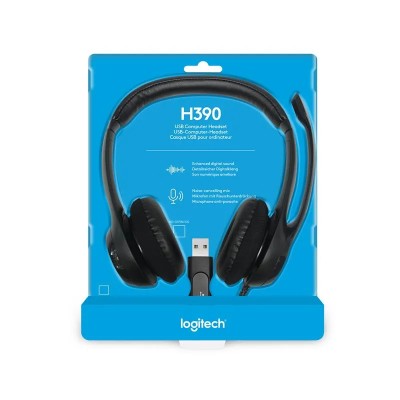 AURICULARES + MICROFONO LOGITECH H390 BLACK