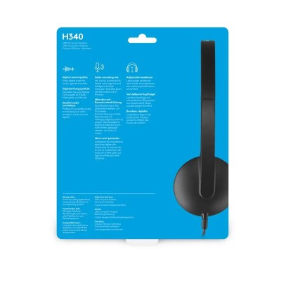 AURICULARES+ MICROFONO LOGITECH H340 USB BLACK