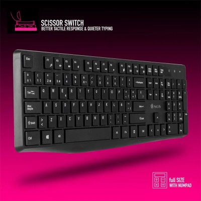 TECLADO + RATON NGS ALLURE WIRELESS BLACK