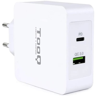 CARGADOR SMARTPHONE/TABLET TOOQ USB-C + USB-A 3.0 48W FAST CHARGER