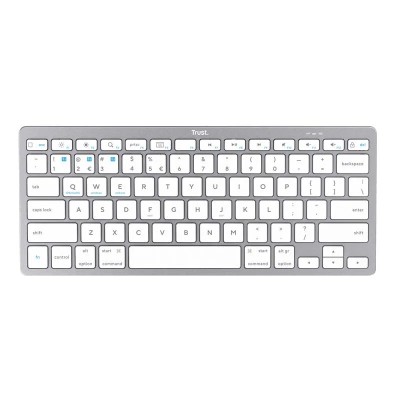 TECLADO TRUST BASICS SLIM WIRELESS BLUETOOTH TKL SILVER