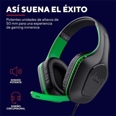 AURICULARES + MICROFONO TRUST GAMING GXT 415X ZIROX MULTI HEADSET GREEN