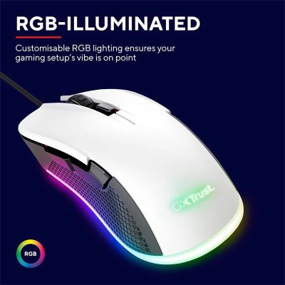 RATON TRUST GAMING GXT 922W YBAR RGB USB WHITE