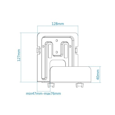 SOPORTE DE PARED UNIVERSAL TOOQ PARA ROUTER MINI PC MULTIMEDIA 5KG BLACK