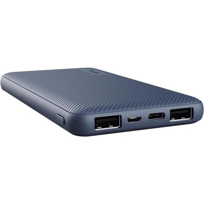 POWERBANK TRUST PRIMO SLIM 10000MAH X2 USB-A + USB-C + MICRO-USB ECO BLUE