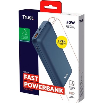 POWERBANK TRUST REDOH 20000MAH USB-A + X2 USB-C BLUE