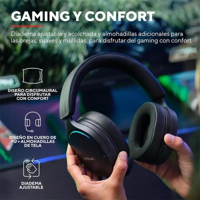 AURICULARES + MICROFONO TRUST GAMING RGB GXT 490 FAYZO HEADSET 7.1 BLACK