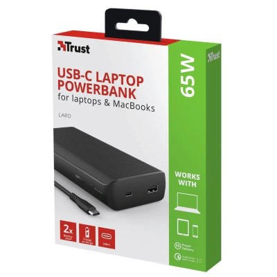 BATERIA EXTERNA TRUST 65W PARA PORTATIL USB-C BLACK