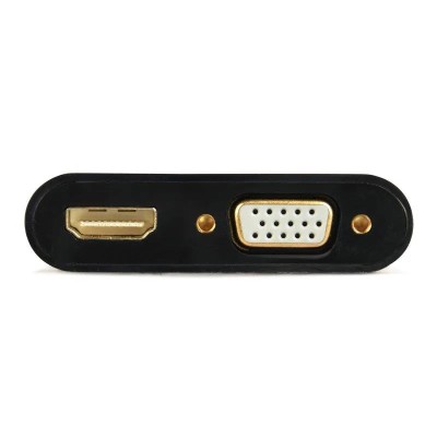 ADAPTADOR GEMBIRD HDMI/M A HDMI/H + VGA/H + CABLE AUDIO BLACK