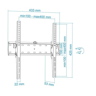 SOPORTE PARED TV/MONITOR TOOQ 32-55 40KG INCLINABLE BLACK