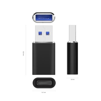 ADAPTADOR AISENS USB 3.2 GEN2 USB-C/H A USB/M BLACK