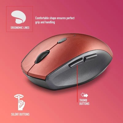 RATON NGS BEE RED ERGONOMICO WIRELESS SILENT RED