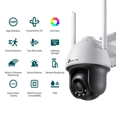 CAMARA IP TP-LINK VIGI PT EXTERIOR 4MP 4MM IR 30M 4G