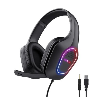 AURICULARES + MICROFONO TRUST GAMING GXT 416 ZIROX HEADSET RGB BLACK