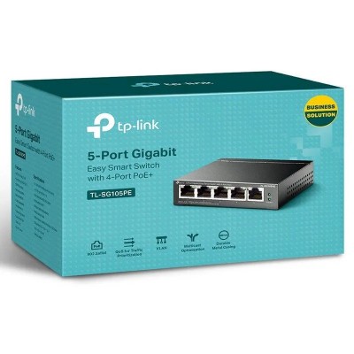 SWITCH TP-LINK TL-SG105PE GIGABIT 5 PUERTOS POE+ EASY SMART