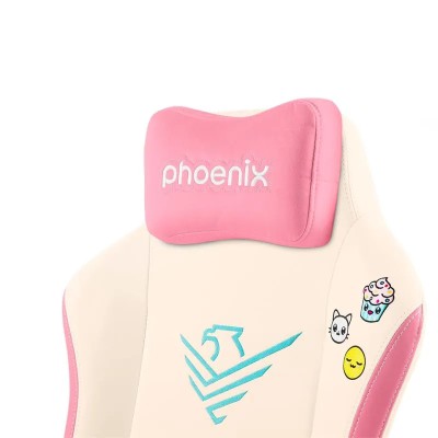 SILLA GAMING PHOENIX NOVA CUERO CREAM EDITION WHITE/PINK