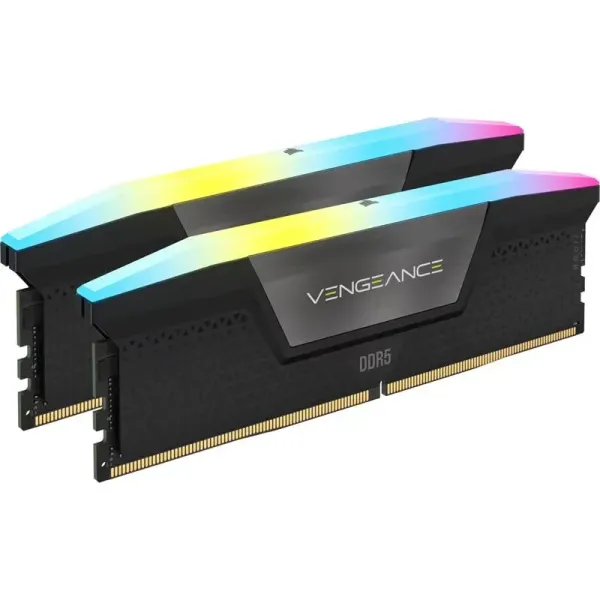 KIT MEMORIA RAM CORSAIR VENGEANCE 16GB (2X8GB) DDR5 5200MHZ RGB CL40 BLACK