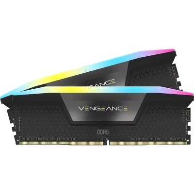 KIT MEMORIA RAM CORSAIR VENGEANCE 16GB (2X8GB) DDR5 5200MHZ RGB CL40 BLACK