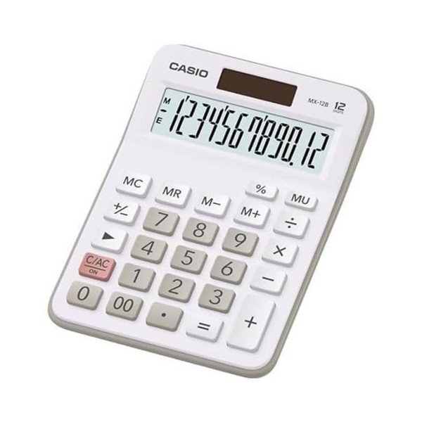 CALCULADORA ESCRITORIO PEQUEÑA 12 DIGITOS BLANCA MX-12B CASIO