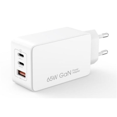 CARGADOR DE CORRIENTE CE13 65W 2 X TIPO C + 1 X USB XO BLANCO