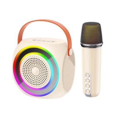 REACONDICIONADO ALTAVOZ BLUETOOTH F42 + MICRÓFONO + EFECTOS LED BLANCO XO