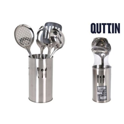 BOTE CON 4 UTENSILIOS INOX DE COCINA QUTTIN