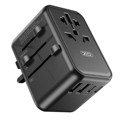 ADAPTADOR UNIVERSAL DE VIAJE 65W 3 X TIPO C + 2 X USB XO