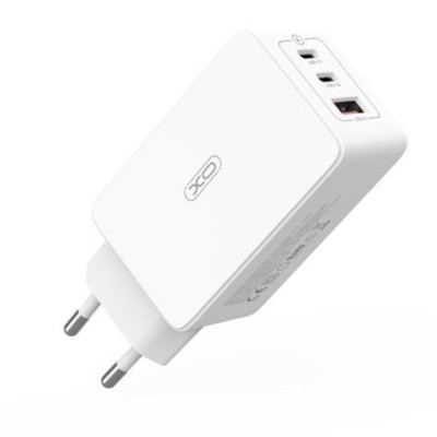 CARGADOR DE CORRIENTE CE13 65W 2 X TIPO C + 1 X USB XO BLANCO