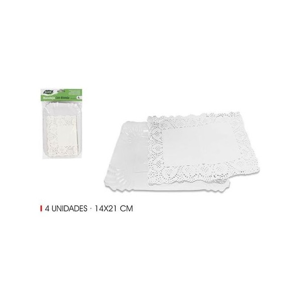 SET 4 BANDEJAS RECTANGULARES CON BLONDA 14X21CM ALGON