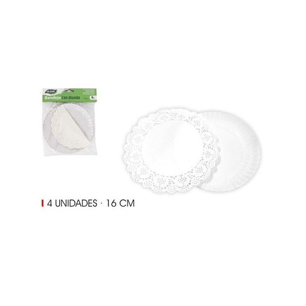 SET 4 BANDEJAS REDONDAS CON BLONDA 16CM ALGON