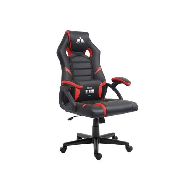 SILLA GAMING SERIE NITRO NEGRO/ROJO CROMAD