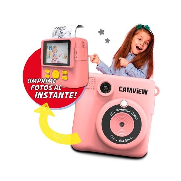 CÁMARA PHOTO CREATOR DE IMPRESIÓN INSTANTÁNEA ALL IN ONE ROSA CAMVIEW