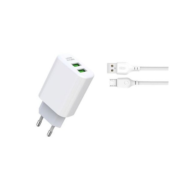 PACK CARGADOR DE CORRIENTE L85C 2.4A + CABLE MICRO USB XO