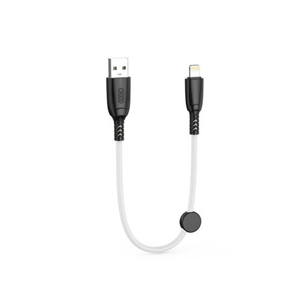 CABLE NB247 CARGA RAPIDA USB - LIGHTNING | 6A | 25CM CON CLIP | BLANCO XO