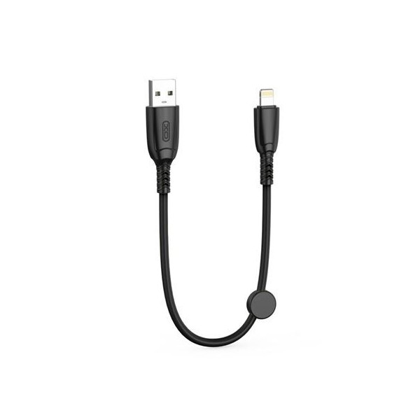 CABLE NB247 CARGA RAPIDA USB - LIGHTNING | 6A | 25CM CON CLIP | NEGRO XO